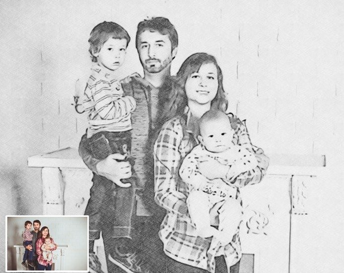 Hand Drawn Portraits from Photos & Family Portrait Drawings